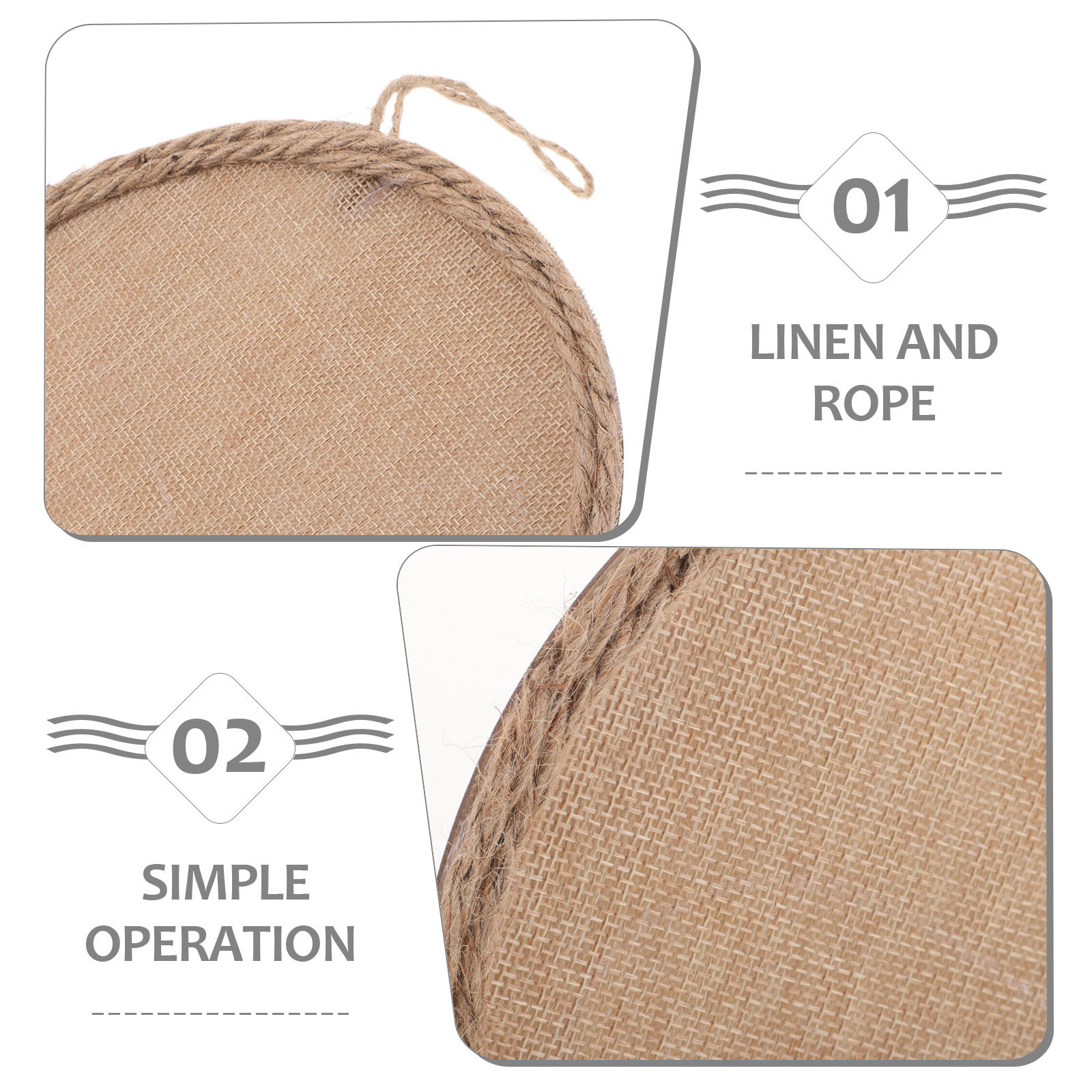4Pcs Linen Canvas Burlap Strin - Art And Craft For Nursery 评论和价格