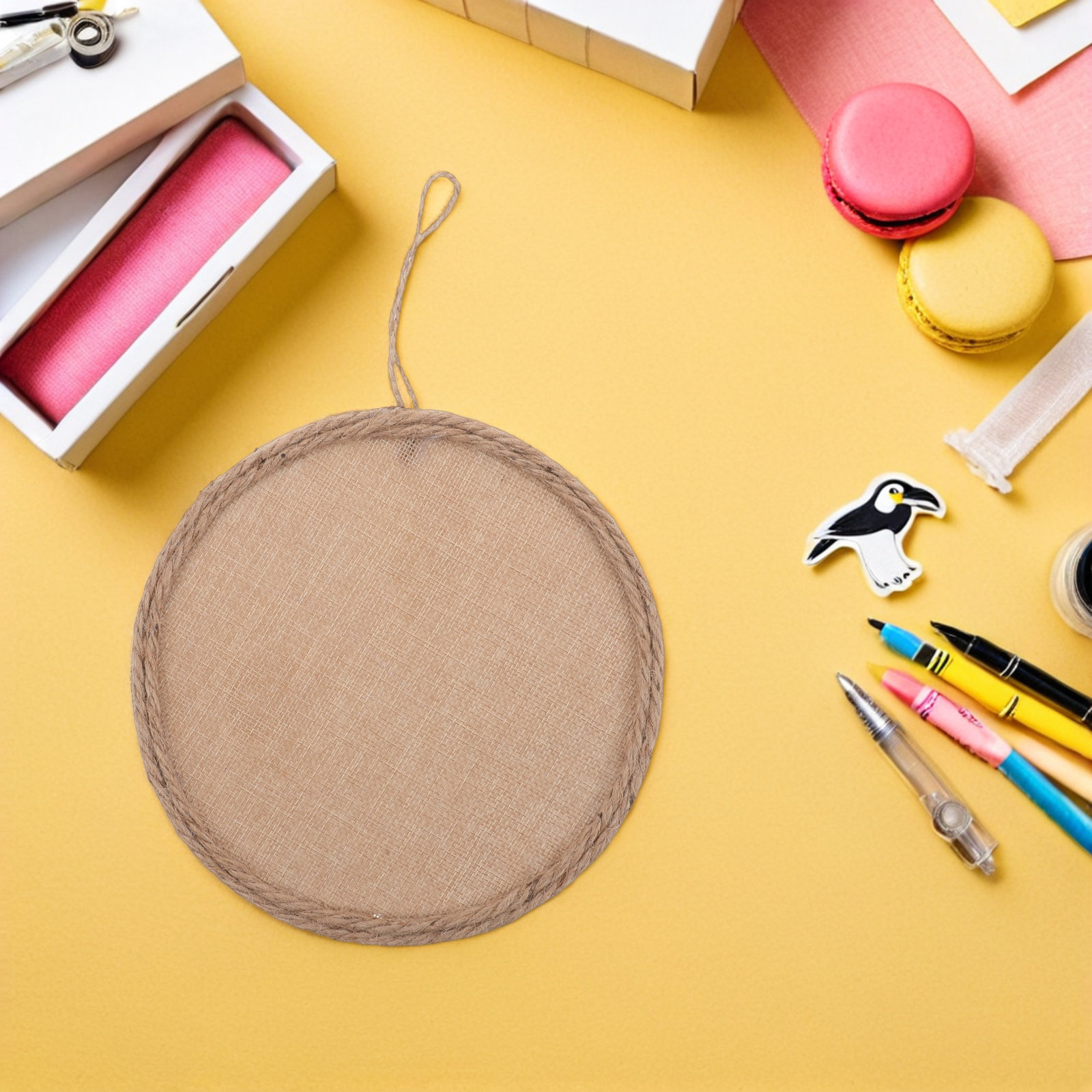 4Pcs Linen Canvas Burlap Strin - Art And Craft For Nursery 评论和价格