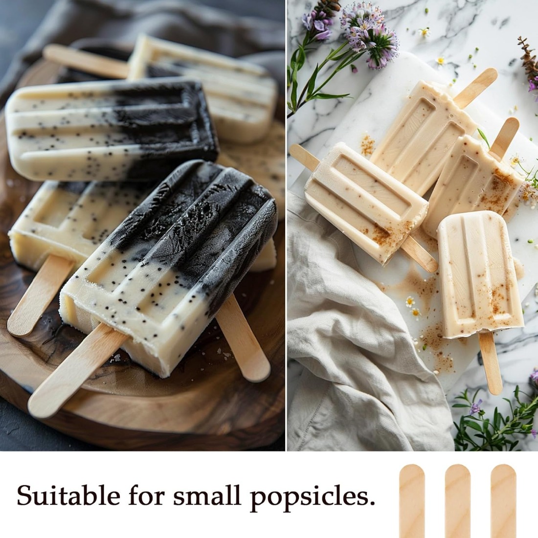 200Pcs  Natural Birch Wood Cra - Art Craft Ice Cream 评论和价格