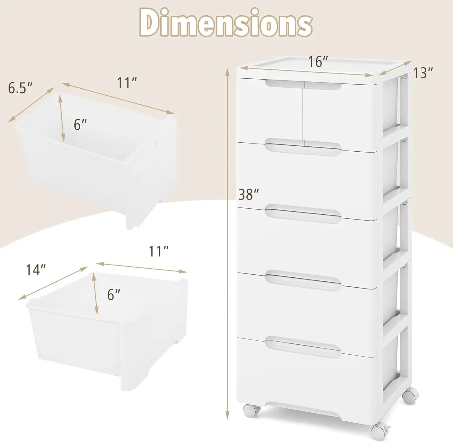 Rolling Storage Drawer Cart, 6 - Art Craft Class 评论和价格