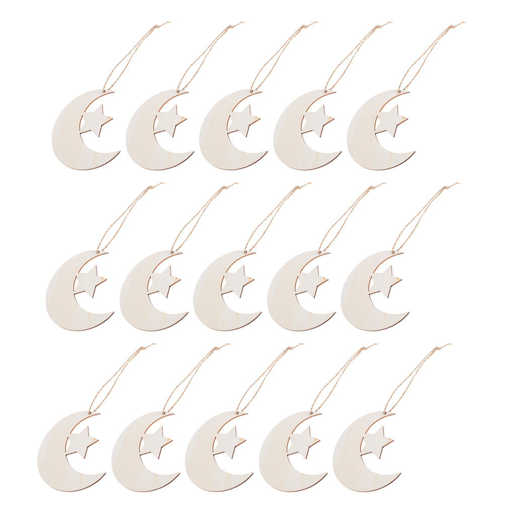 40Pcs Blank Wooden Moon and St - Art And Craft For Nursery 评论和价格