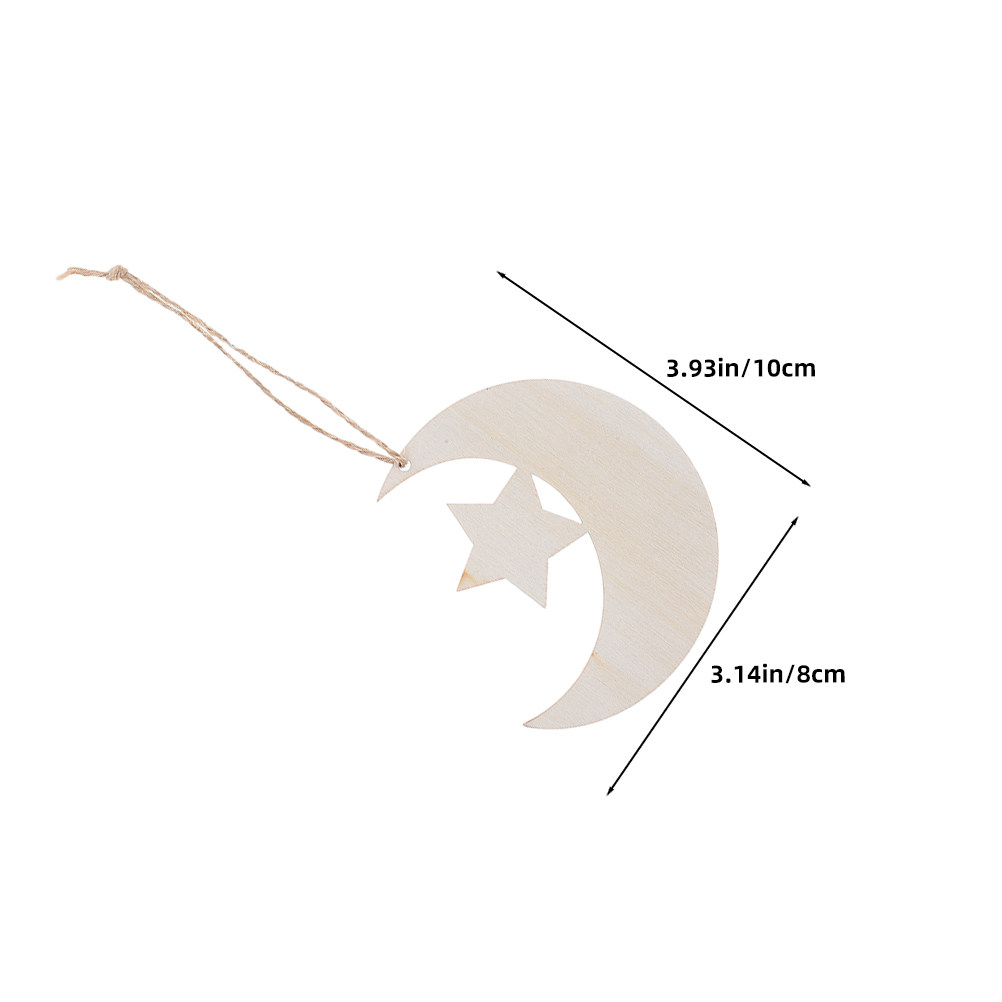 40Pcs Blank Wooden Moon and St - Art And Craft For Nursery 评论和价格