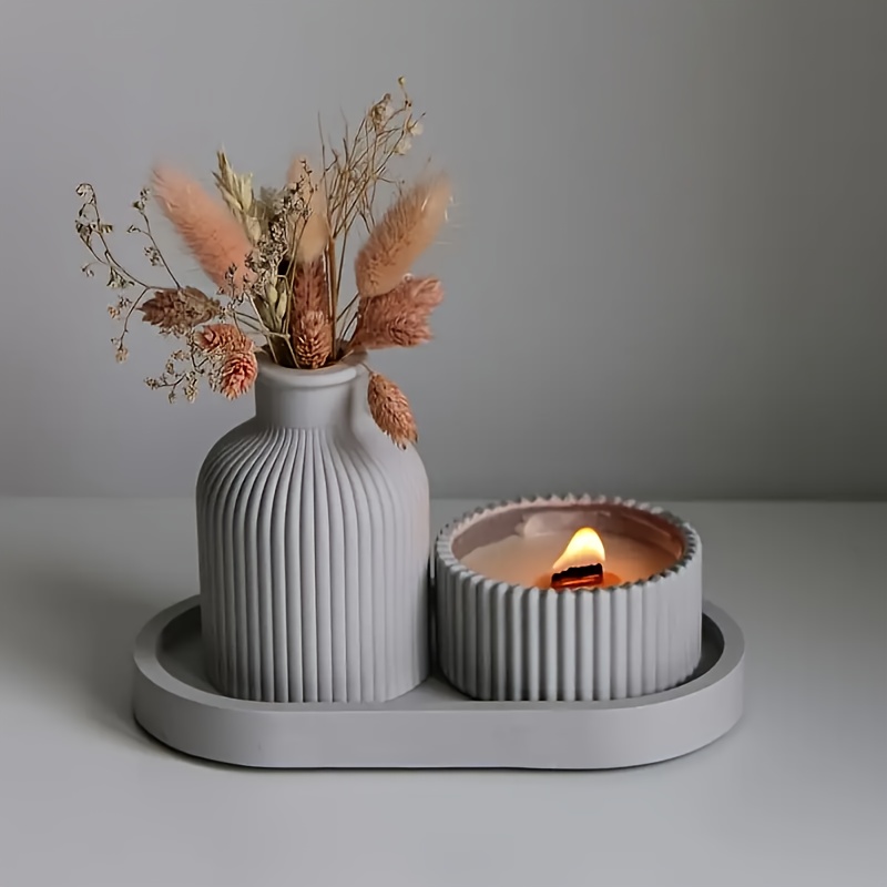 4pcs Silicone Molds Oval Tray  - Art Craft Vase 评论和价格