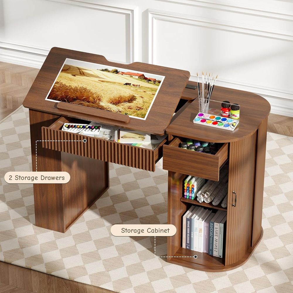 Storage Cabinet Desk with Shel - Art & Craft Of Problem Solving 评论和价格