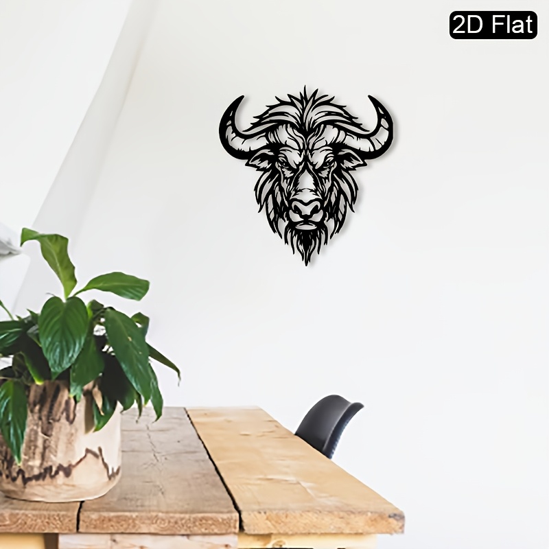 1Pcs Metal Buffalo Head Wall S - Art And Craft For Father'S Day 评论和价格