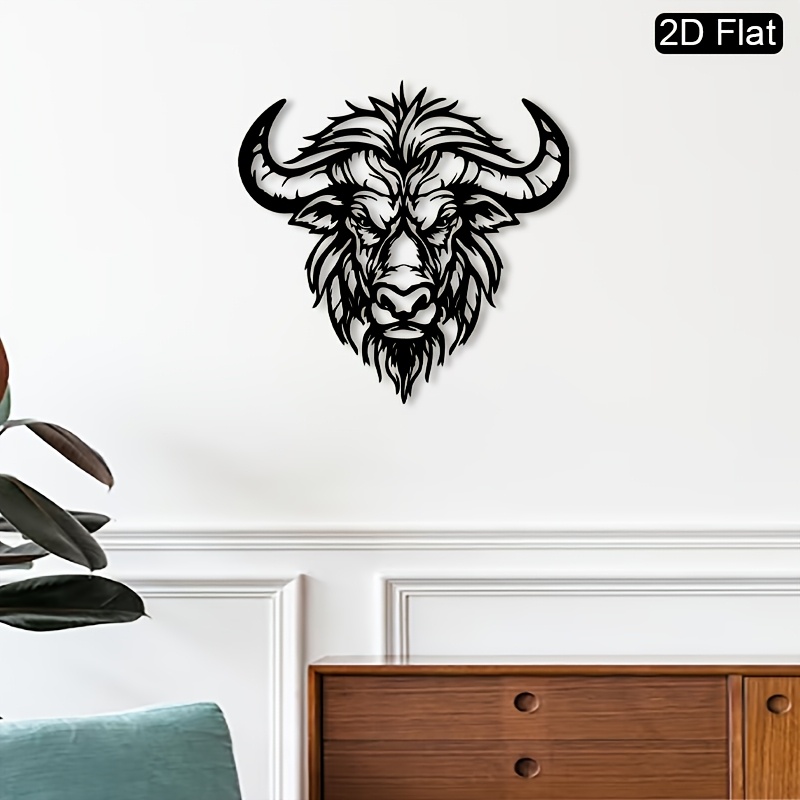 1Pcs Metal Buffalo Head Wall S - Art And Craft For Father'S Day 评论和价格