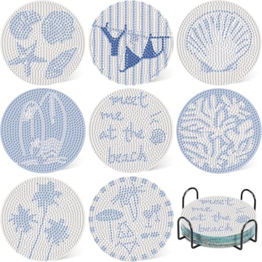 Diamond Art Coasters Kit, 8 Pc - Art Craft Easy 评论和价格