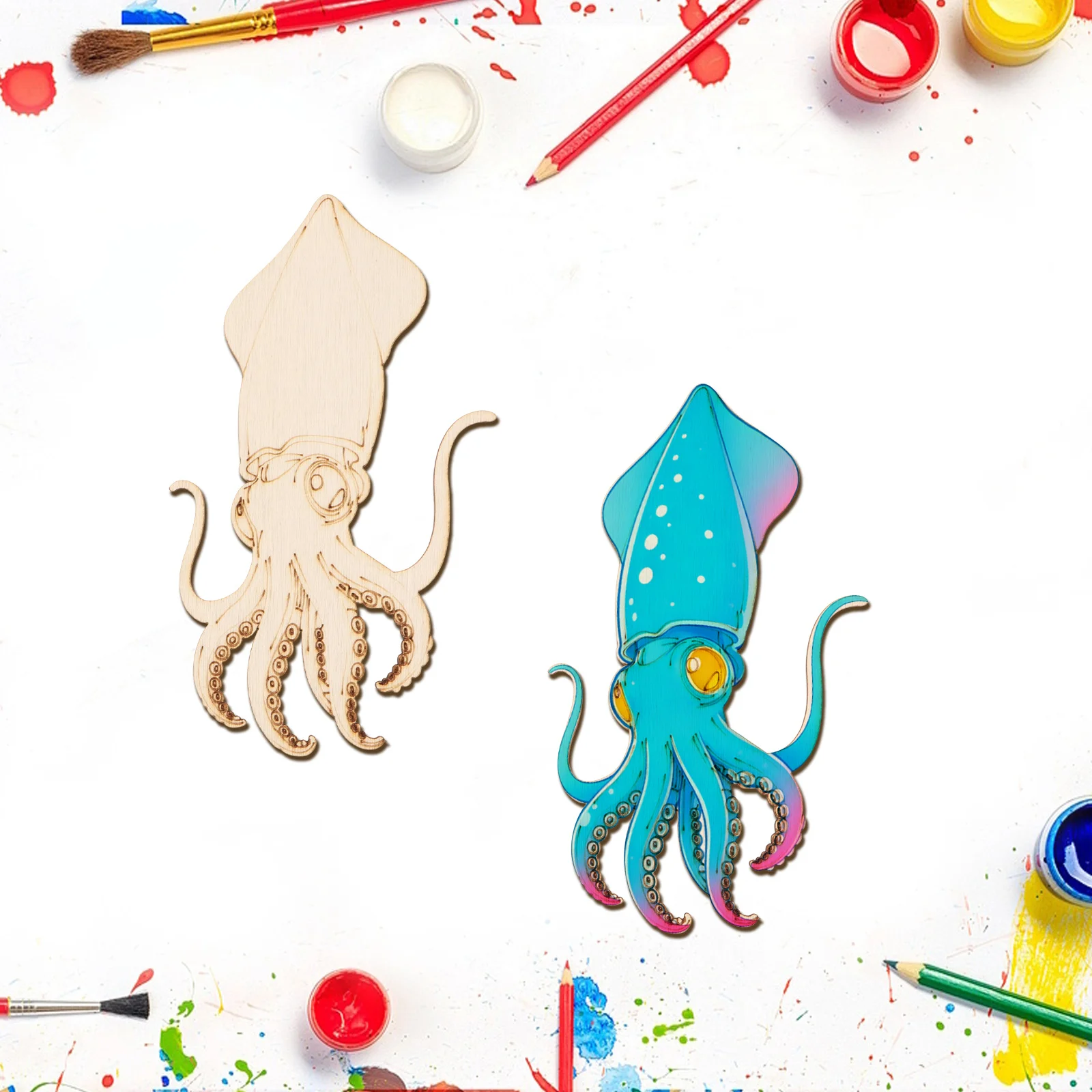 10pcs/set Unfinished Wood Craf - Art & Craft Paper Ideas For Kids 评论和价格