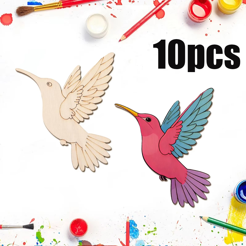 10pcs Unfinished Wood Animal B - Art & Craft Paper Ideas For Kids 评论和价格