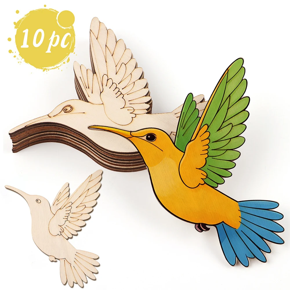 10pcs Unfinished Wood Animal B - Art & Craft Paper Ideas For Kids 评论和价格