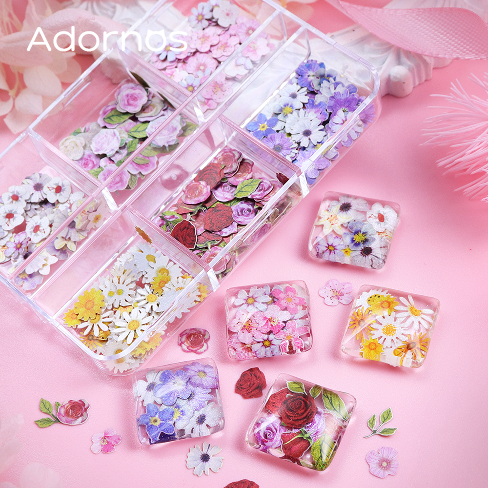 6 Grids Flowers Wood Pulp Chip - Art Craft With Leaves 评论和价格