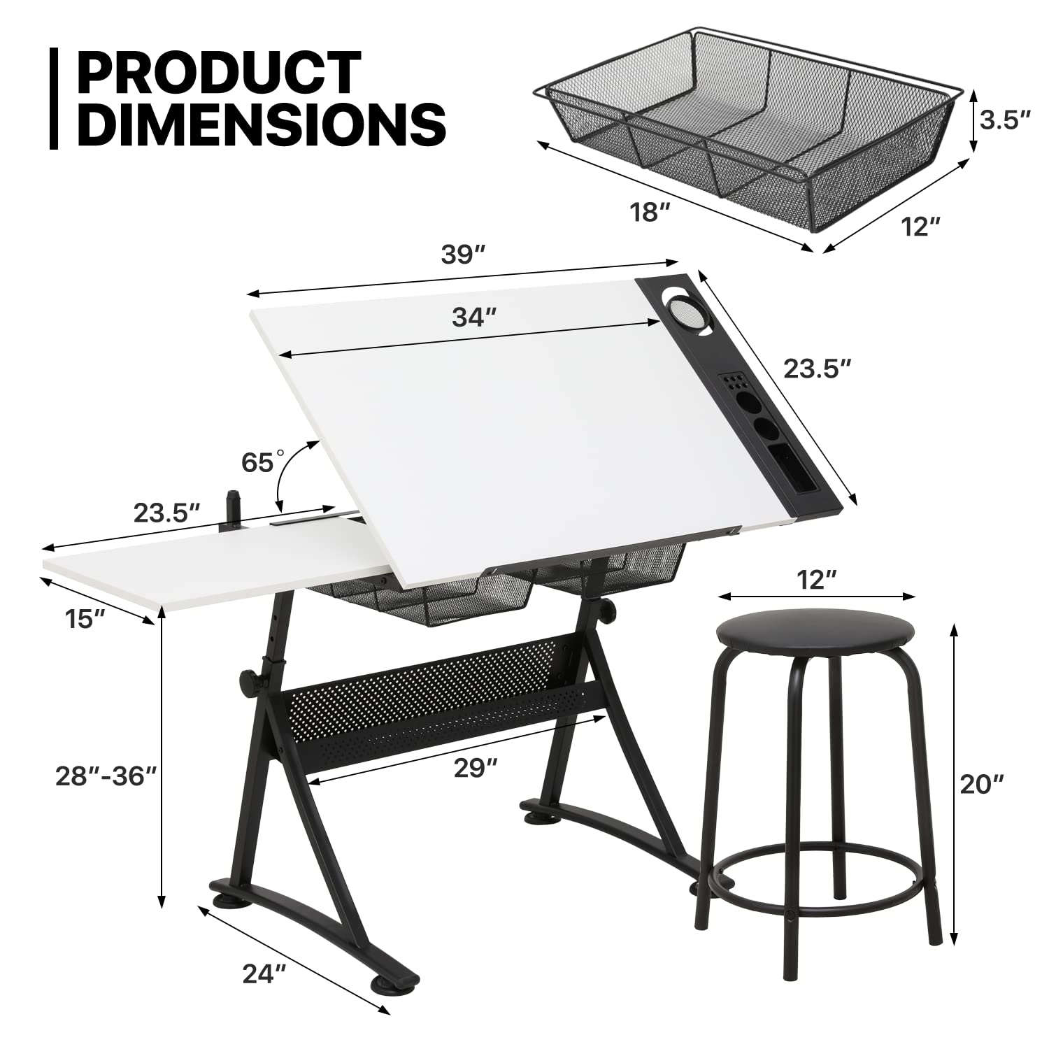 Adjustable Drafting Desk with  - Art & Craft Paper Ideas For Kids 评论和价格