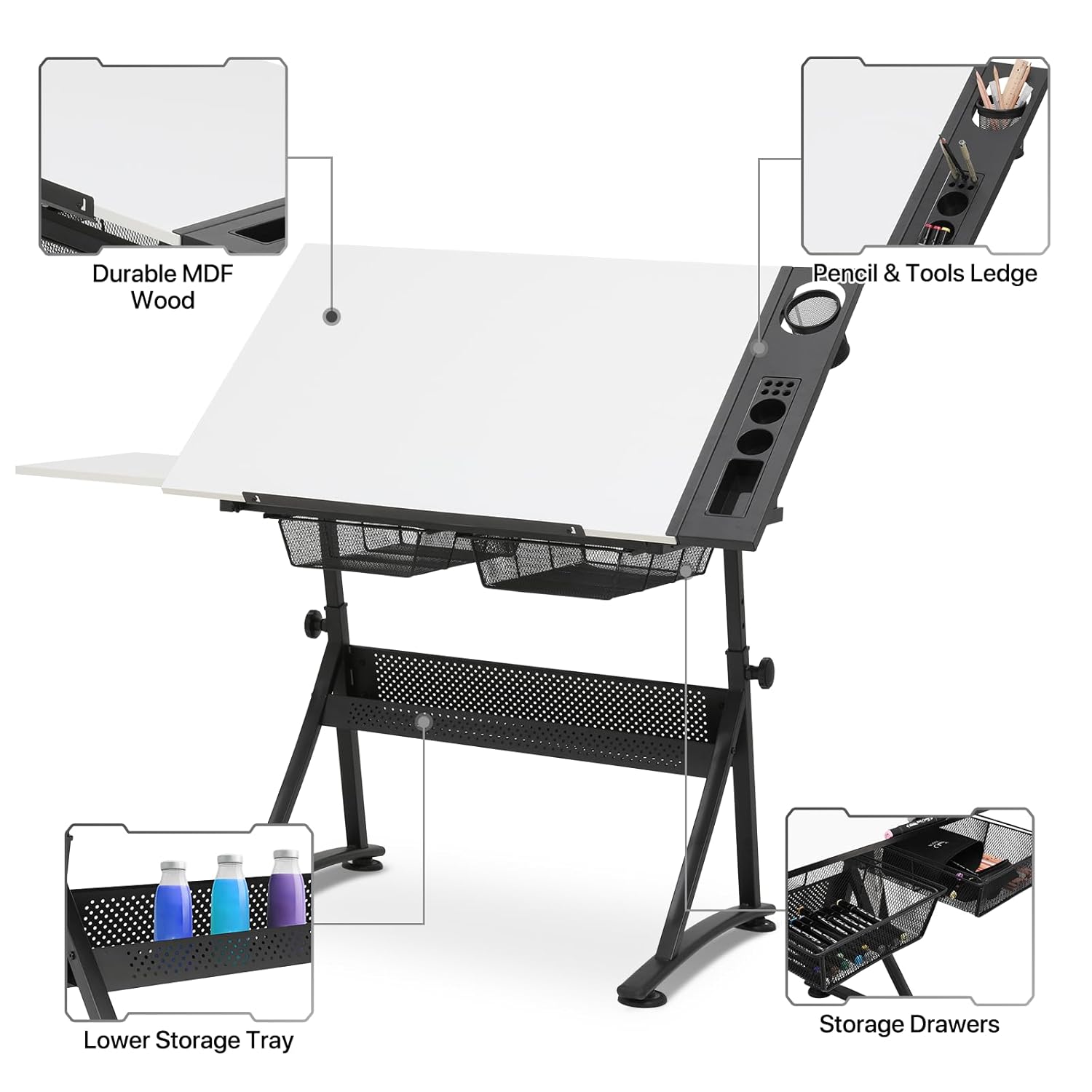 Adjustable Drafting Desk with  - Art & Craft Paper Ideas For Kids 评论和价格
