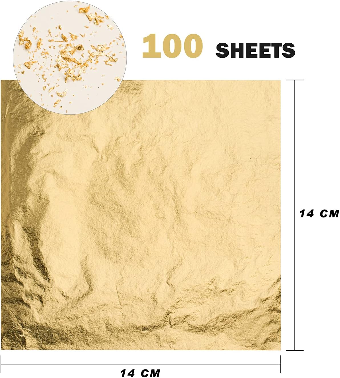 100 Gold Leaf Sheets 14x14 cm  - Art Craft With Leaves 评论和价格