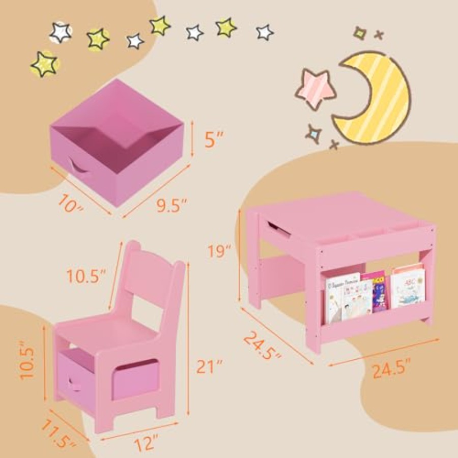 4 in 1 Wooden Activity Table a - Art And Craft For Nursery 评论和价格