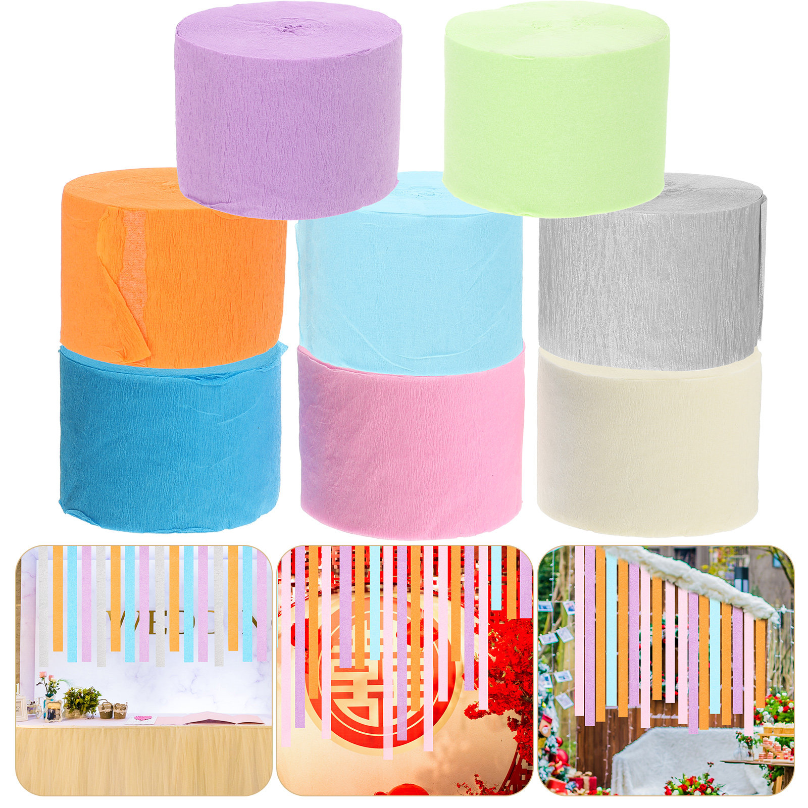 8 Rolls Vibrant Crepe Paper St - Art And Craft Science 评论和价格