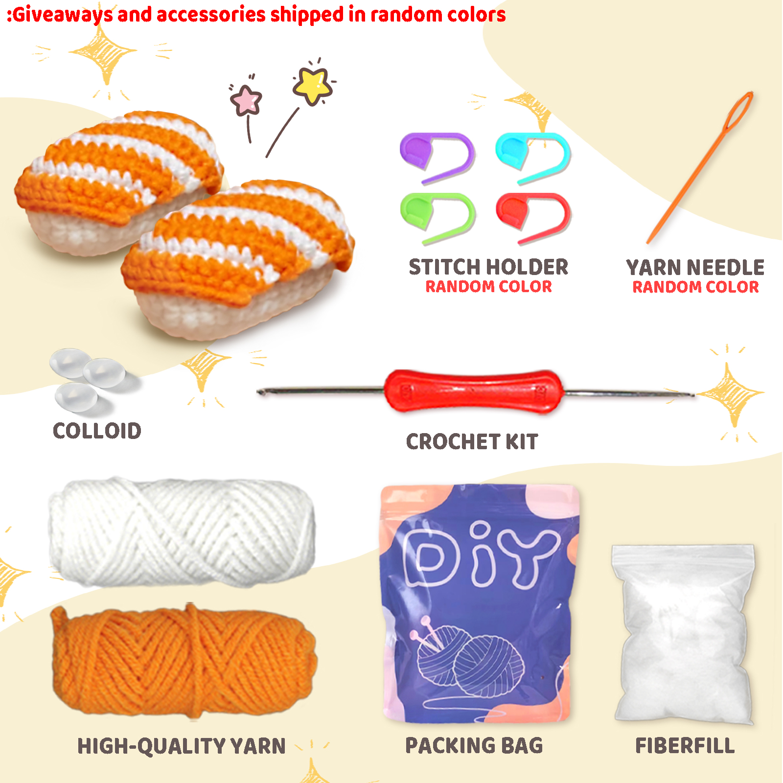 YAMAXIN 2PC Sushi-Themed Croch - Art Craft Easy 评论和价格