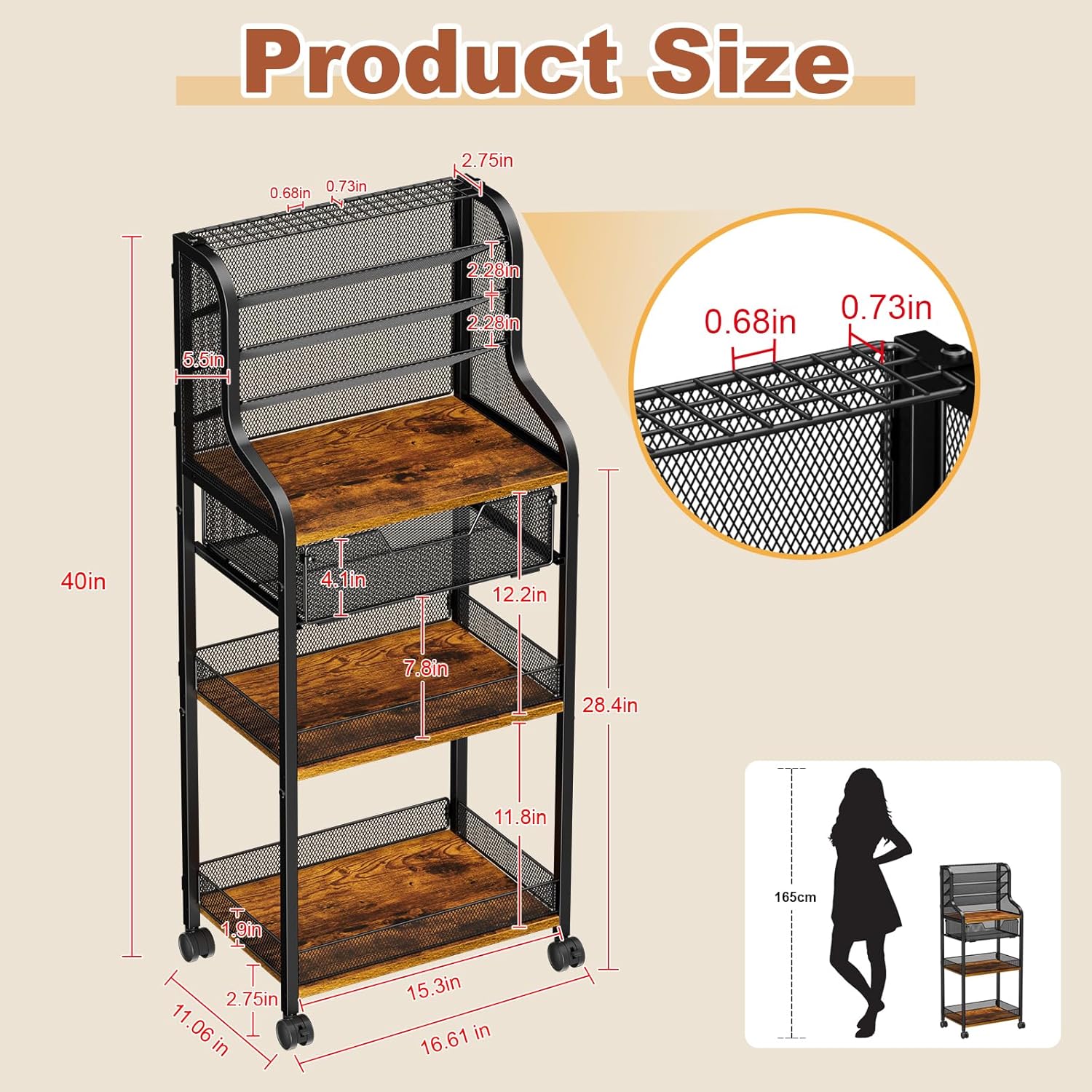 7-Tier Rolling Utility Cart wi - Art Craft Organizer 评论和价格