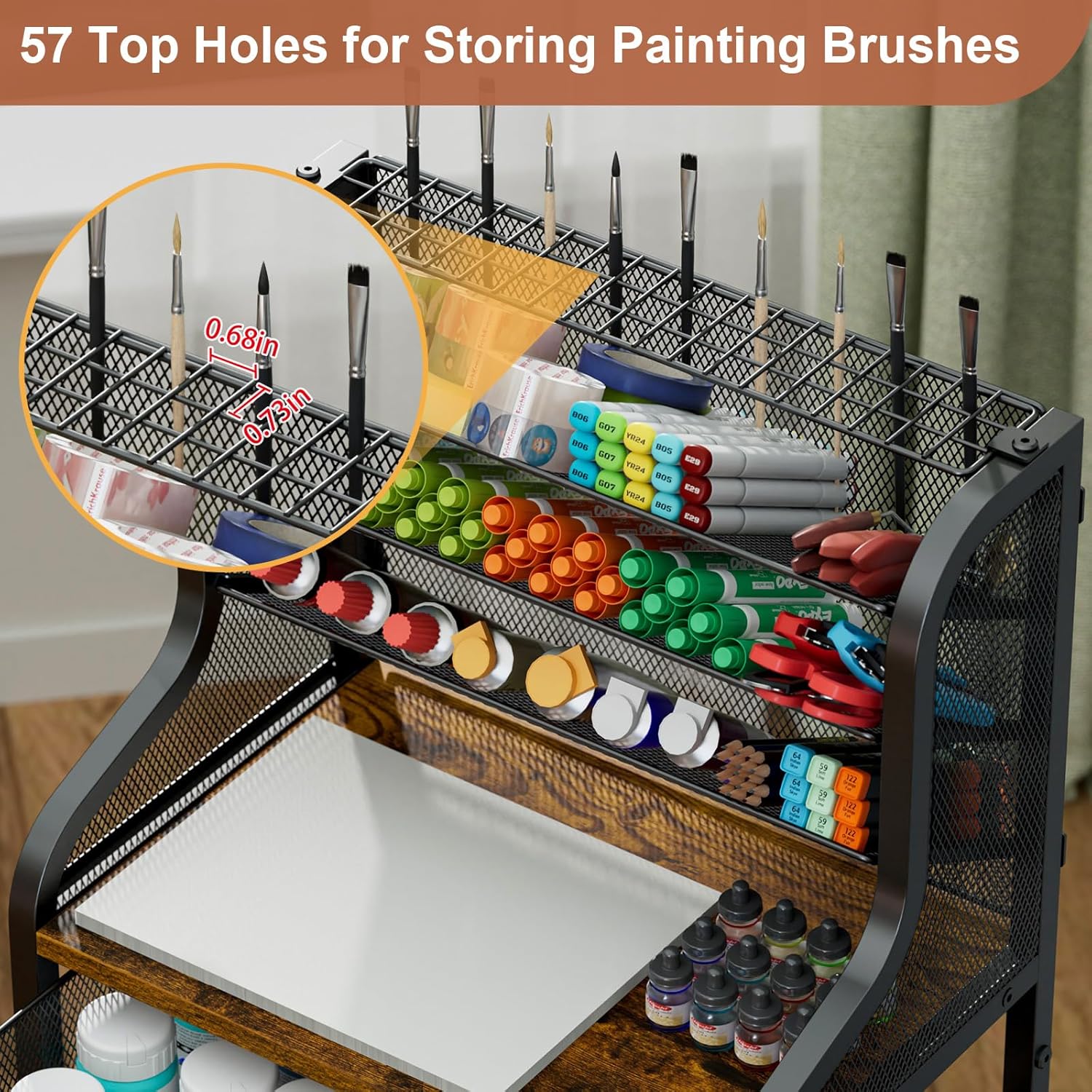 7-Tier Rolling Utility Cart wi - Art Craft Organizer 评论和价格