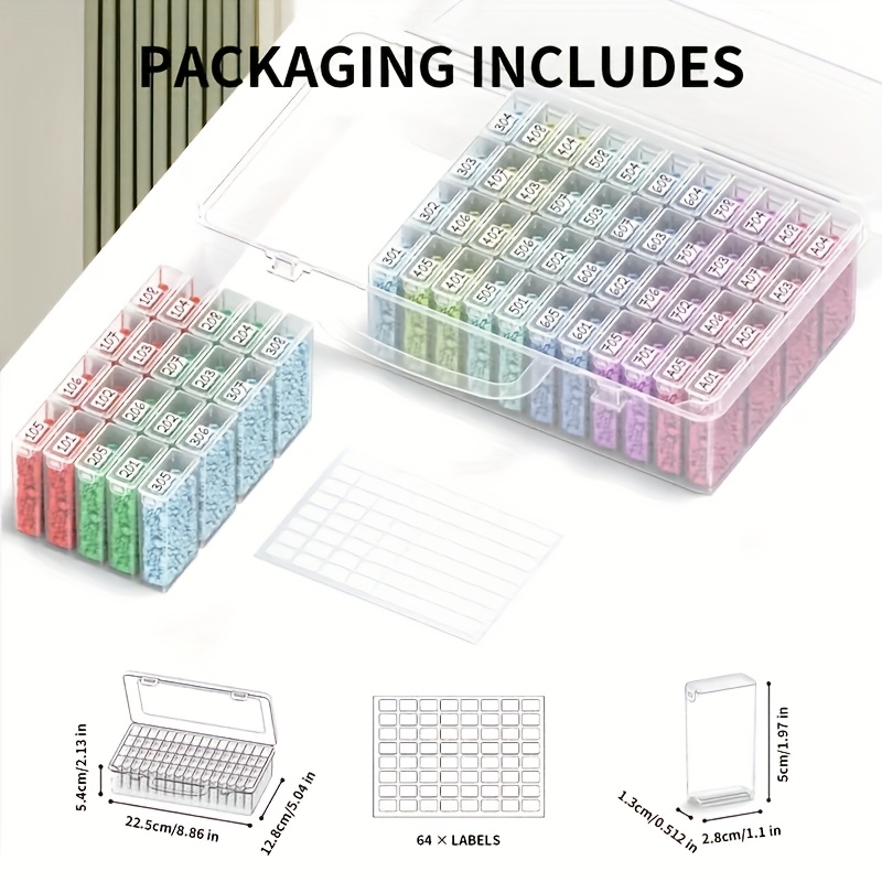 64 Grids Clear Plastic Storage - Art Craft Organizer 评论和价格