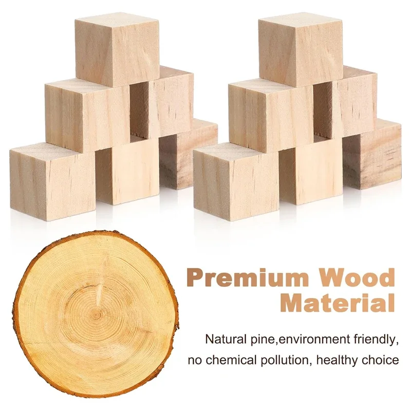 24pcs 4cm Wooden Blocks for Cr - Art Craft 2 Year Olds 评论和价格