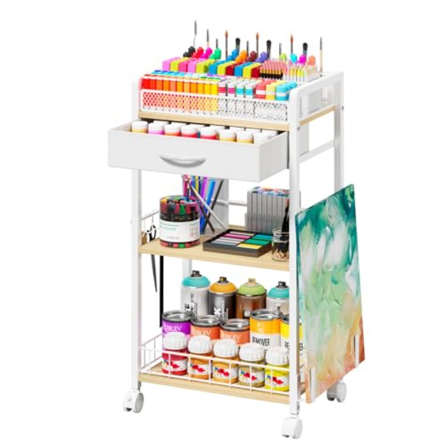3 Tier Rolling Cart - Metal Ut - Art Craft Organizer 评论和价格