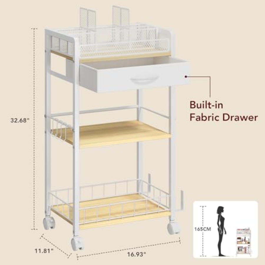 3 Tier Rolling Cart - Metal Ut - Art Craft Organizer 评论和价格