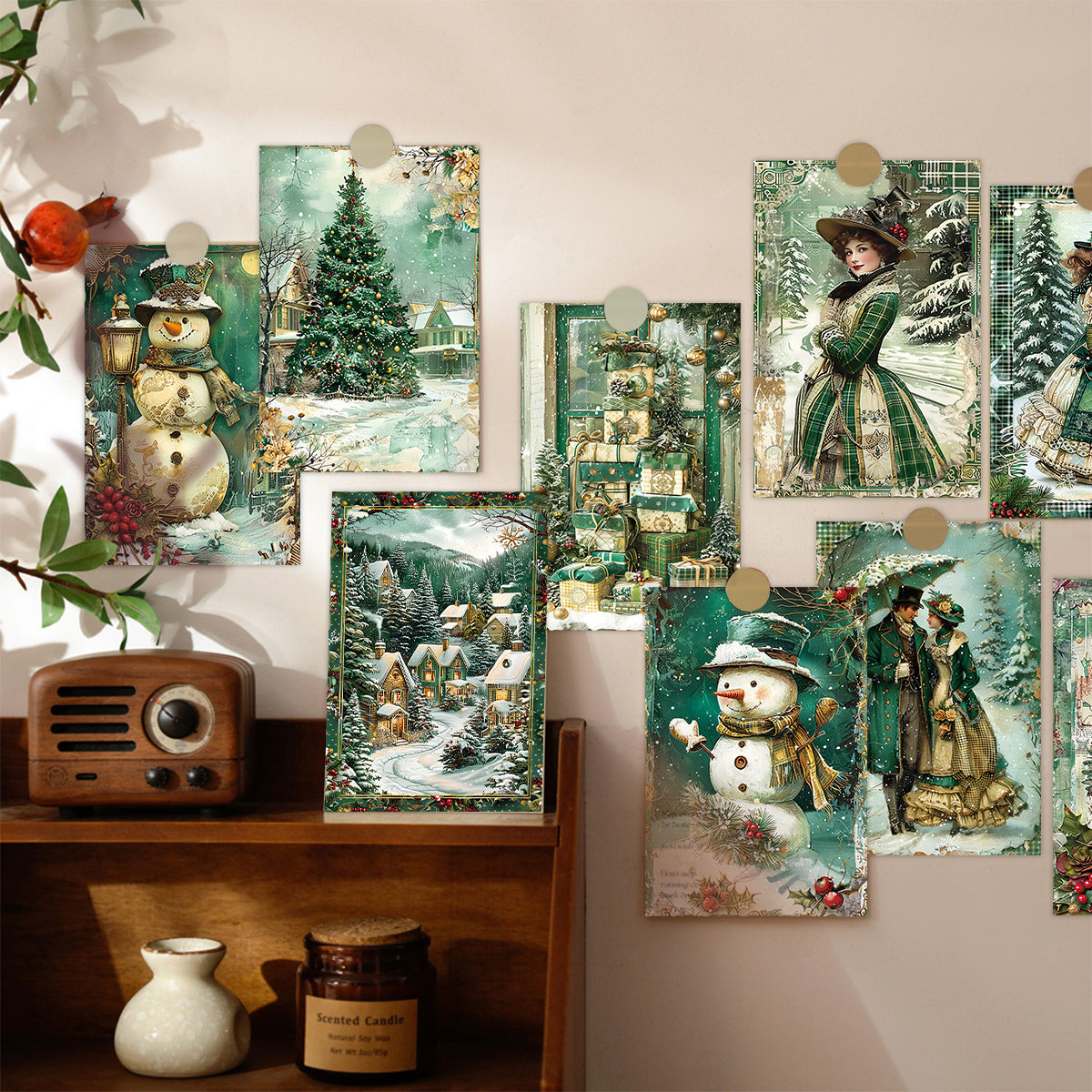 30pcs Vintage Christmas Green  - Art Craft Village 评论和价格