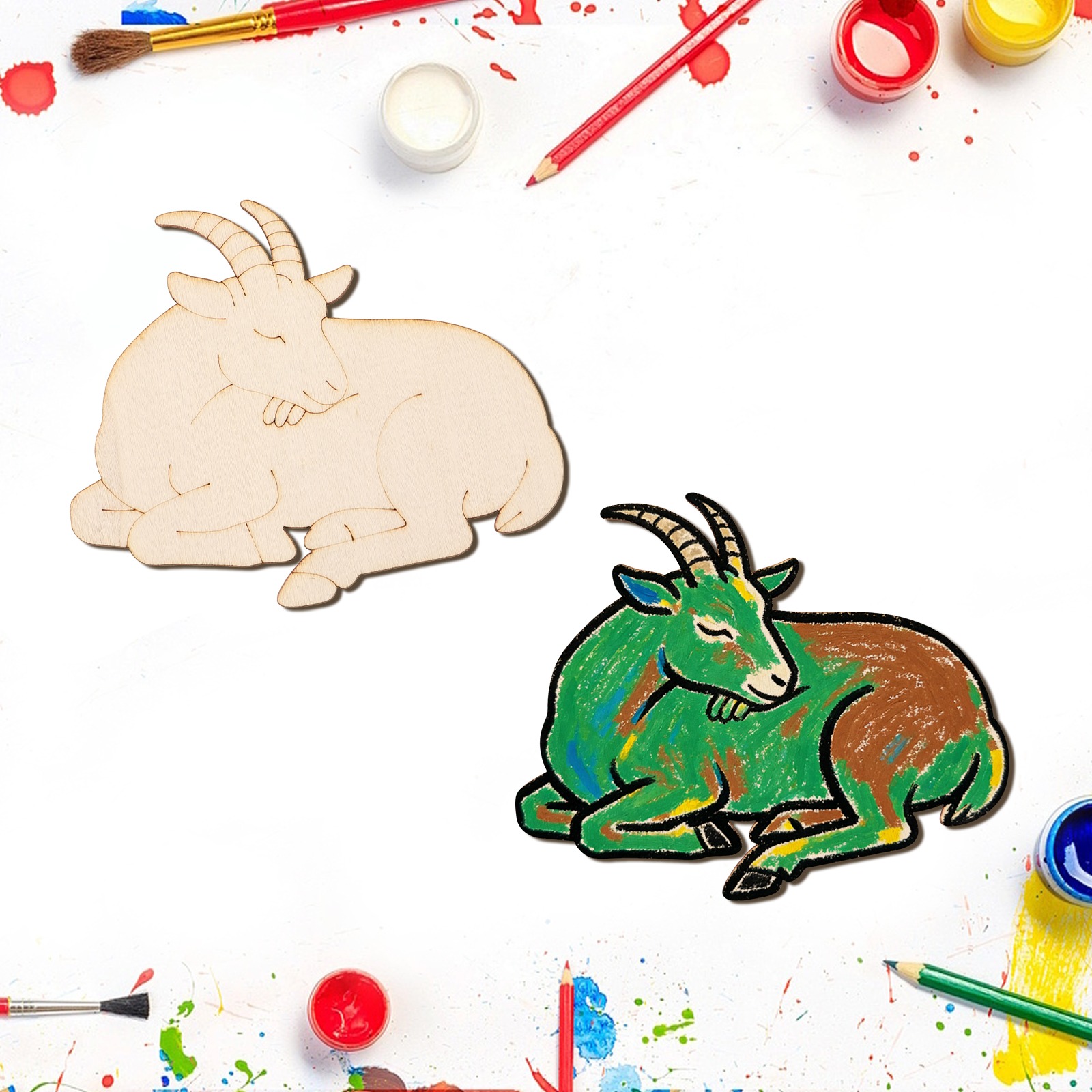 10pcs/set Unfinished Wood Shee - Art & Craft Paper Ideas For Kids 评论和价格