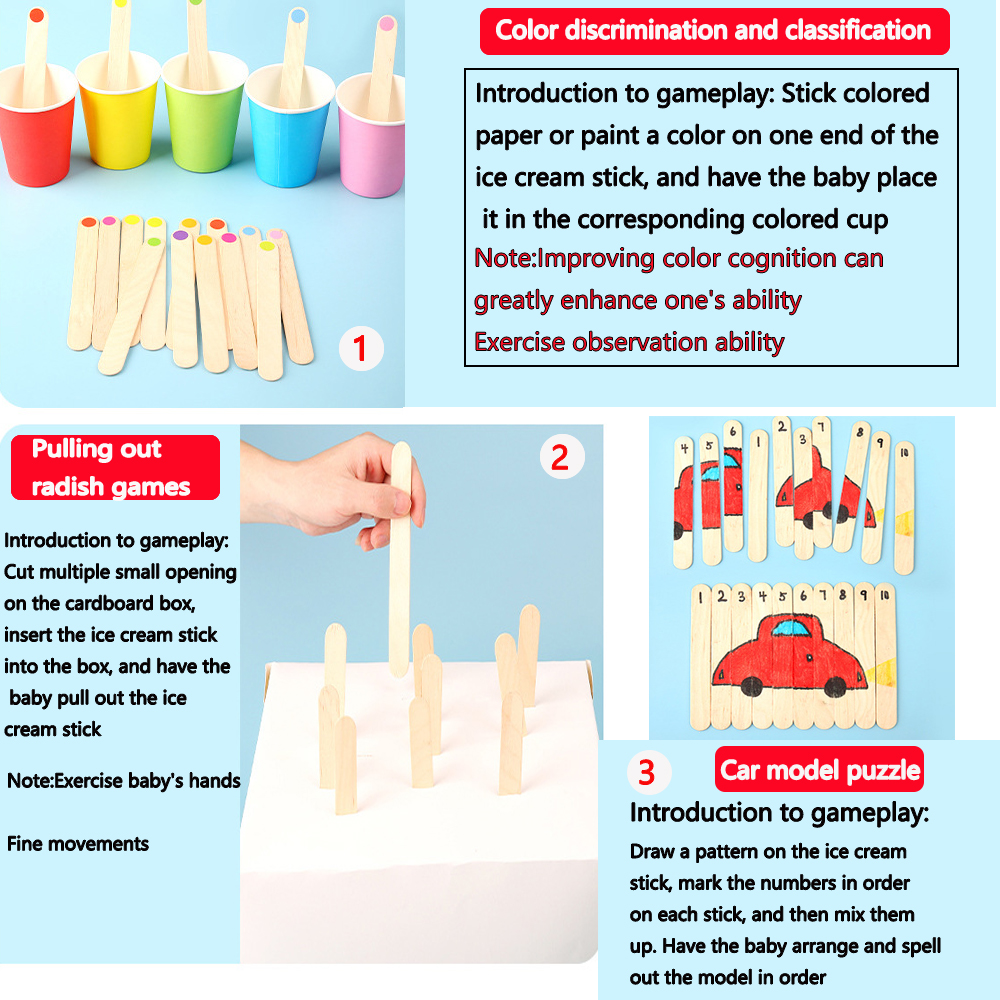 20/100/500Pcs Ice Cream Popsic - Art Craft Ice Cream 评论和价格