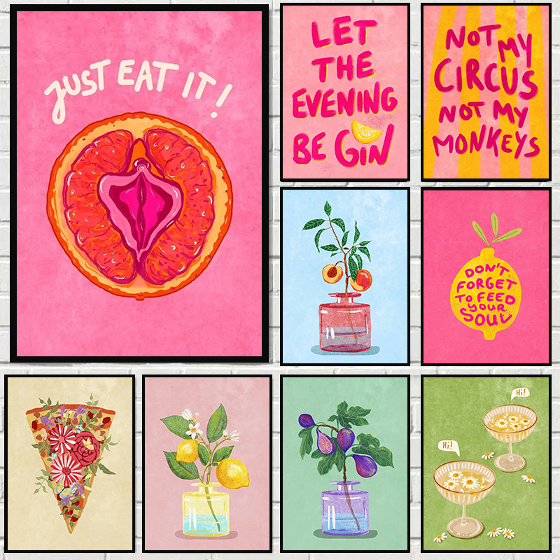 Just Eat It Food Drinks Poster - Art Craft Vase 评论和价格