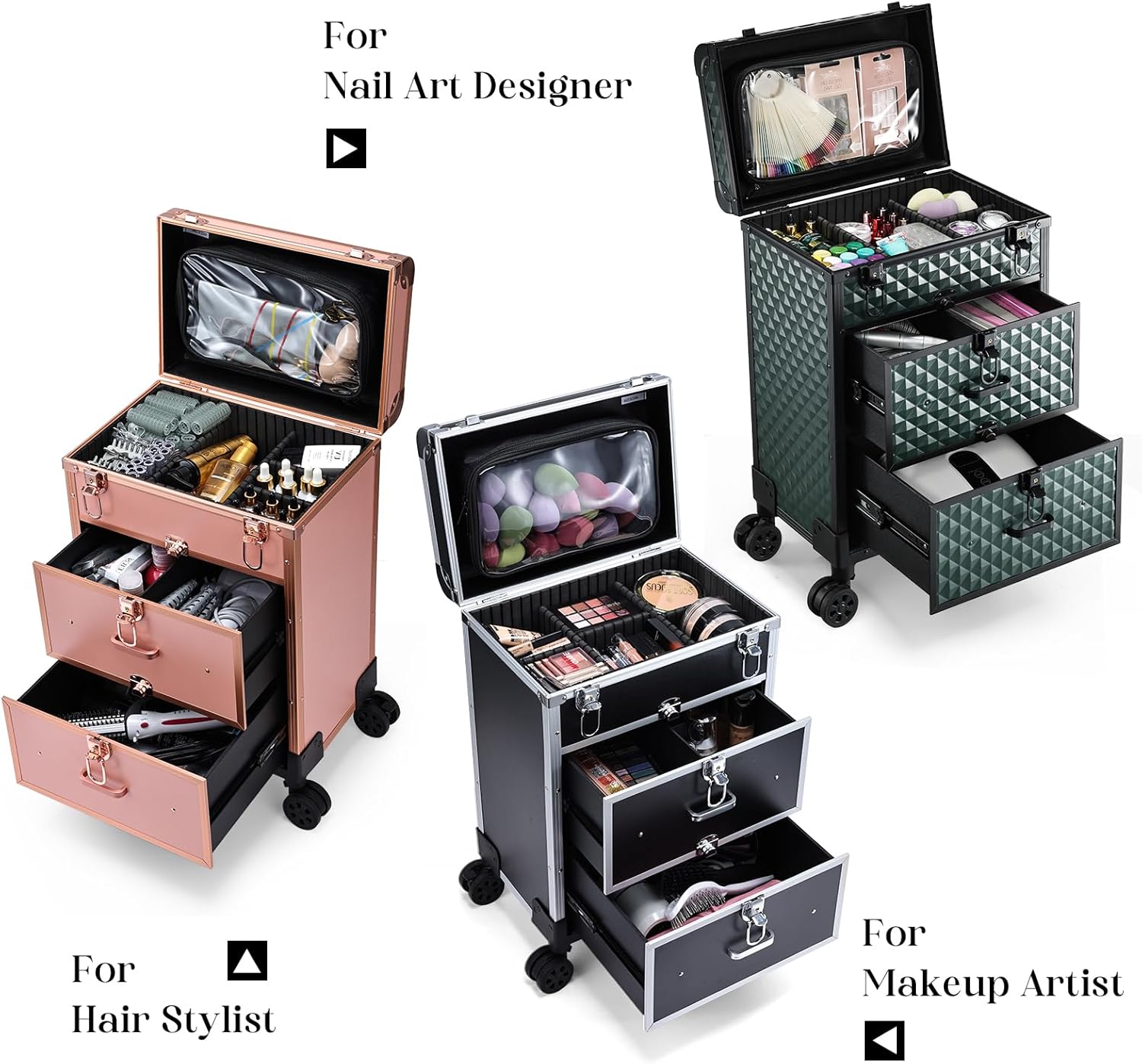 Rolling Makeup Train Case with - Art & Craft Paper Ideas For Kids 评论和价格
