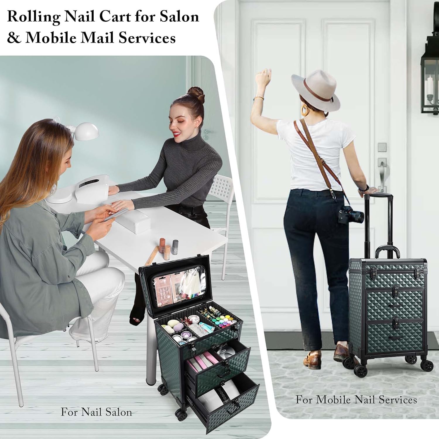 Rolling Makeup Train Case with - Art & Craft Paper Ideas For Kids 评论和价格