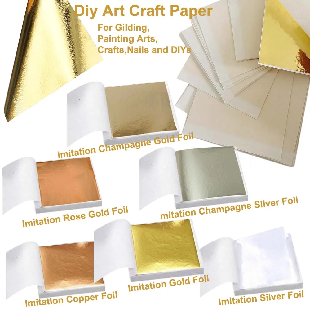 100Pc Colored Golds Leaf Sheet - Art Craft With Leaves 评论和价格