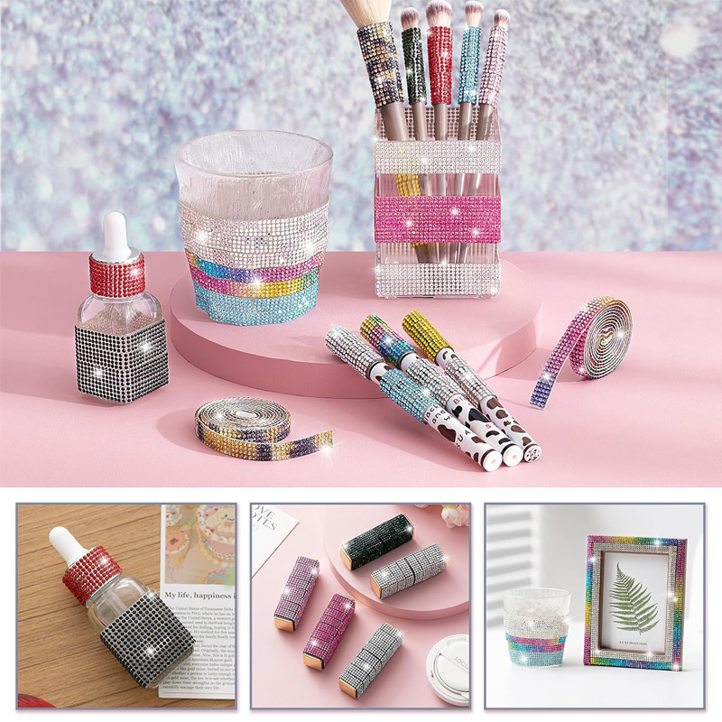 4 Row Rhinestone Ribbon Roll D - Art Craft 2 Year Olds 评论和价格