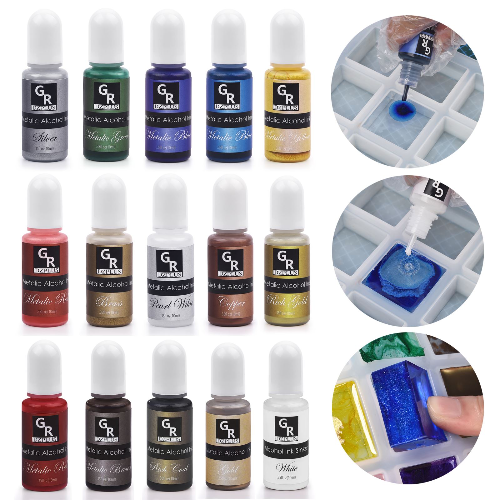 1 Set Resin Pigment Kit Art In - Alcohol Ink Set 评论和价格