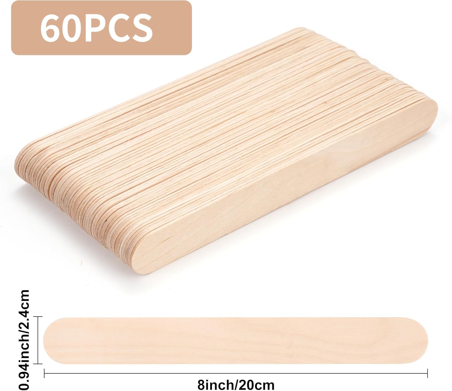 60 Jumbo Craft Sticks 8 Inch N - Art Craft Ice Cream 评论和价格
