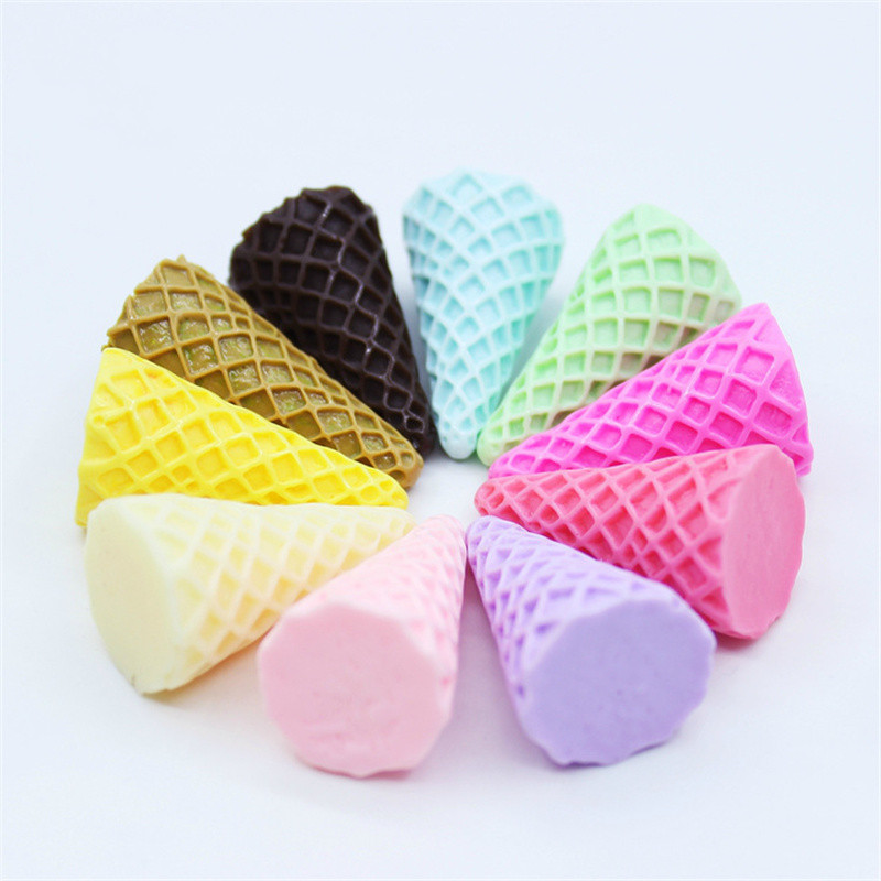 6pcs 20*37mm Cute 3D Resin Ice - Art Craft Ice Cream 评论和价格
