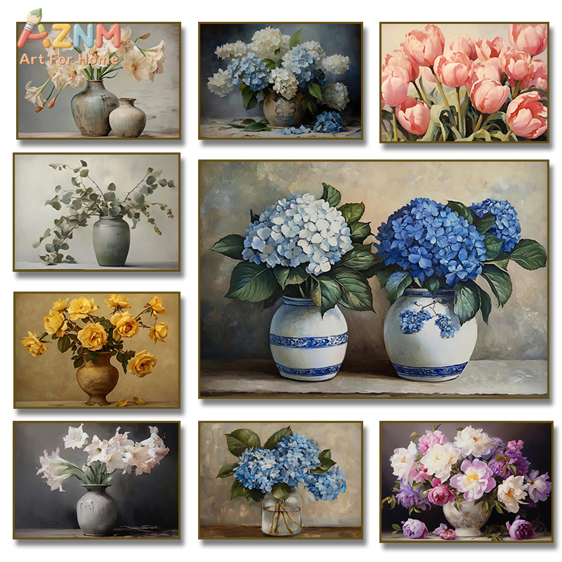 AZNM Vintage Flower Vase Canva - Art Craft Vase 评论和价格